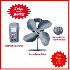 Vochtigheidsmeter Kachelventilator Thermometer set